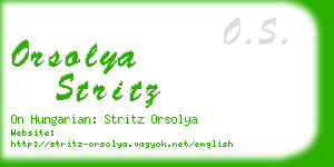 orsolya stritz business card